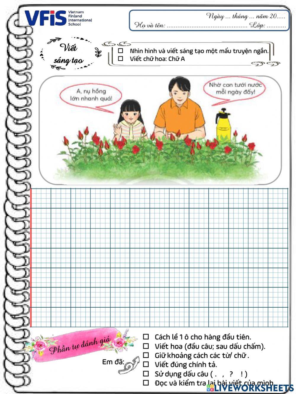 Vietnamese Week 1 - Viết sáng tạo