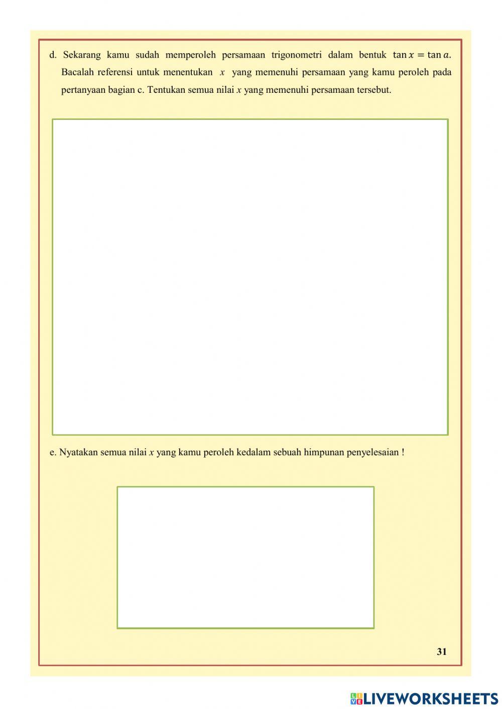 Persamaan Trigonometri LKPD 4