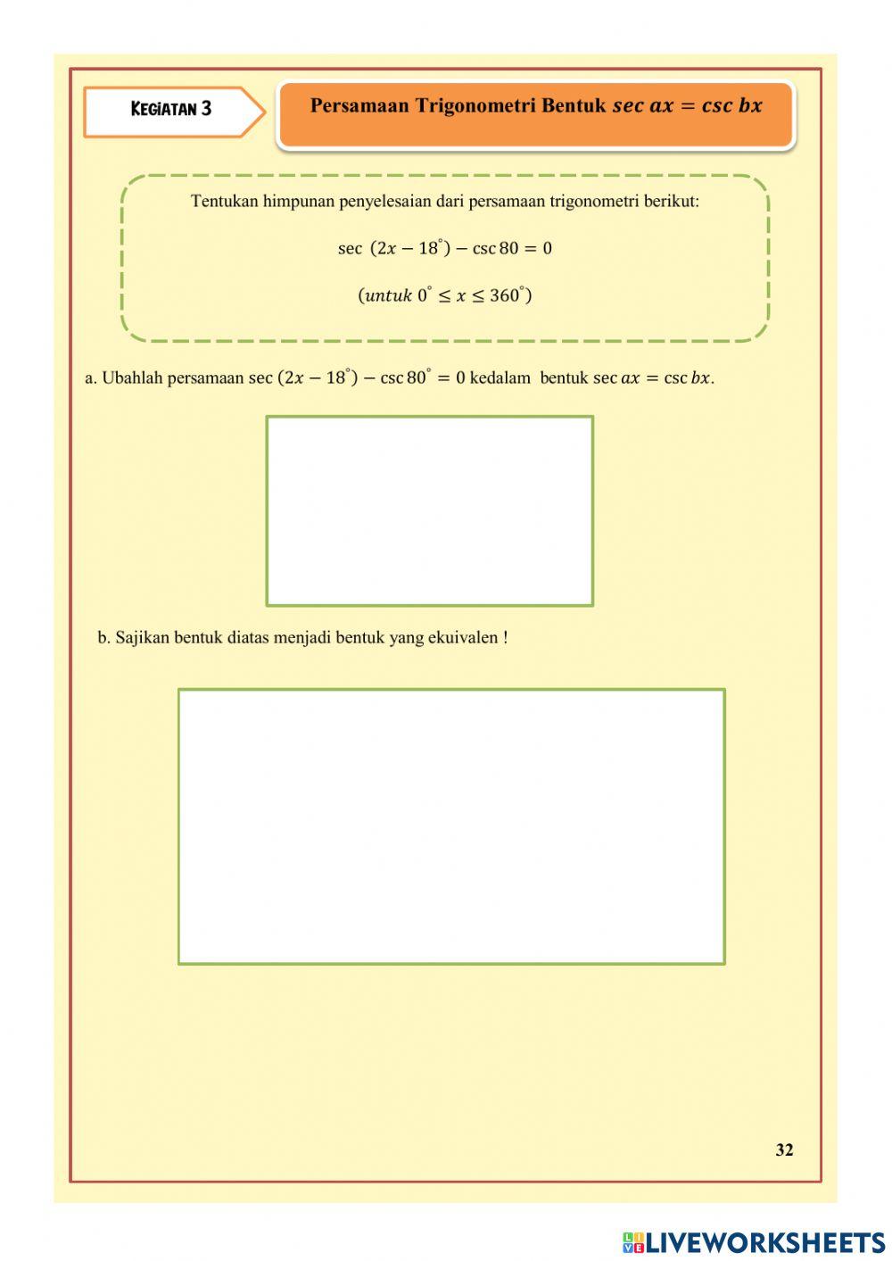 Persamaan Trigonometri LKPD 4