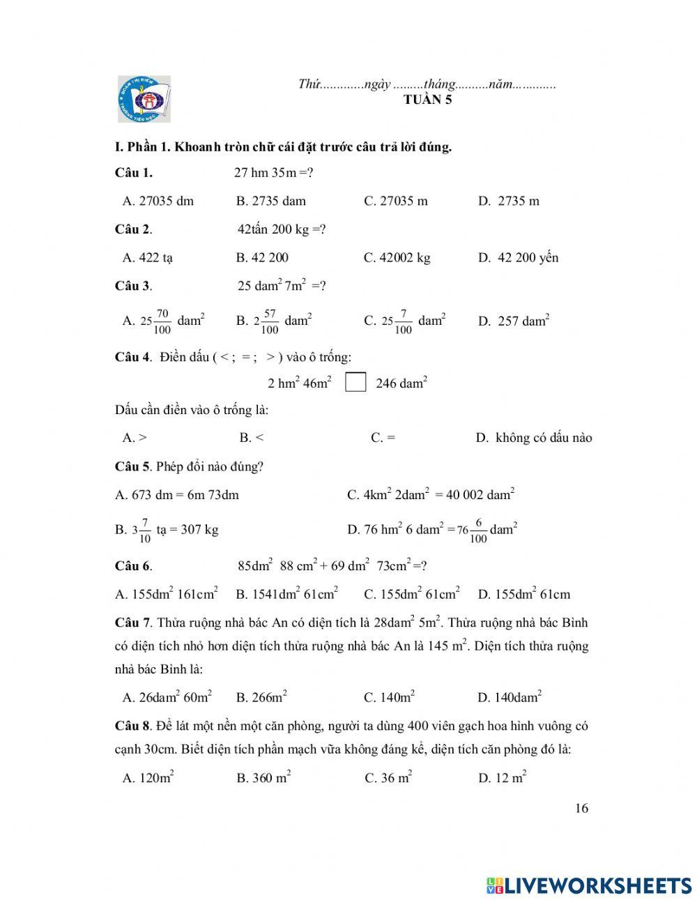BTCT Toán- tuần 5