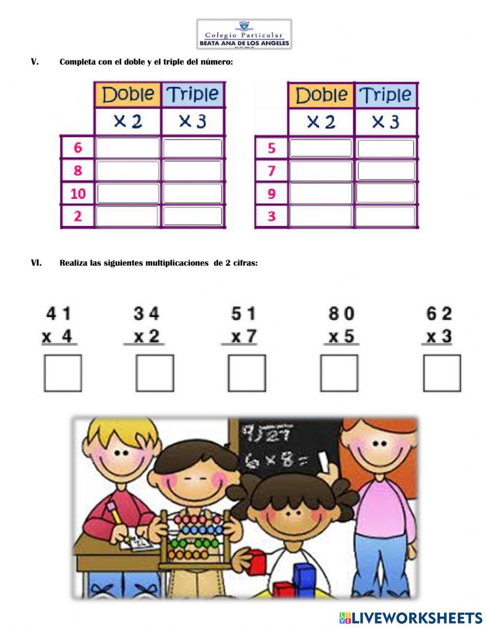Examen de la tabla de multiplicar