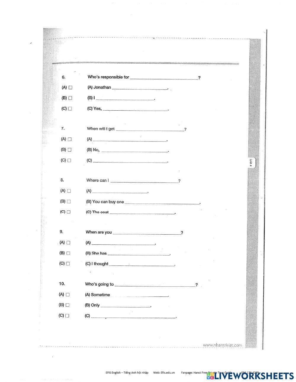 TOEIC 2 listening homework