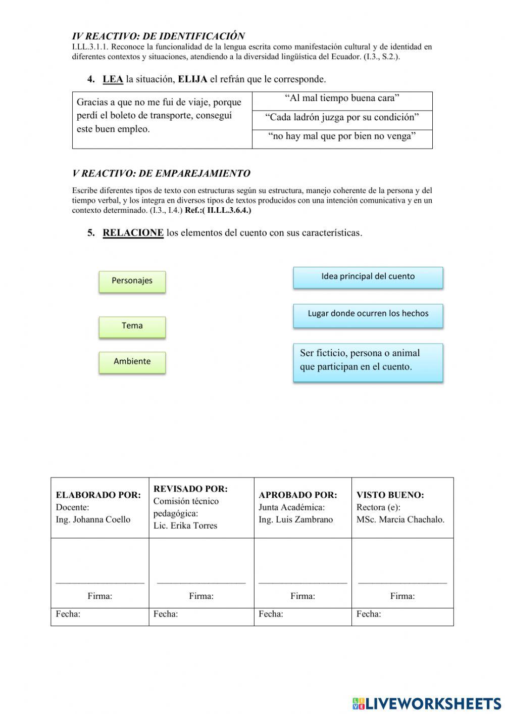 Evaluacion de Diagnostico Lengua y Literatura