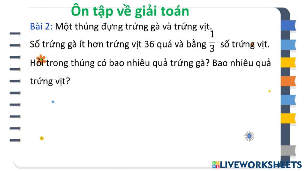 Tìm hai số khi biết tổng và tỉ của hai số đó