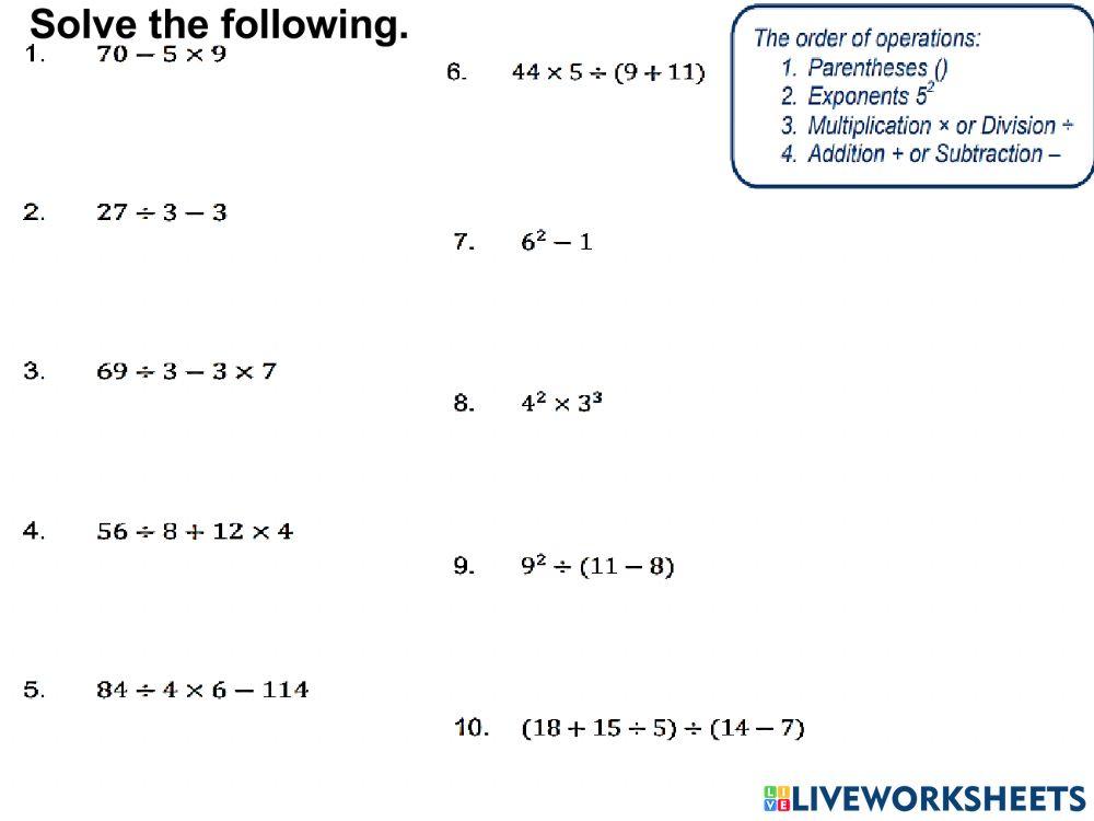 Order  of operations