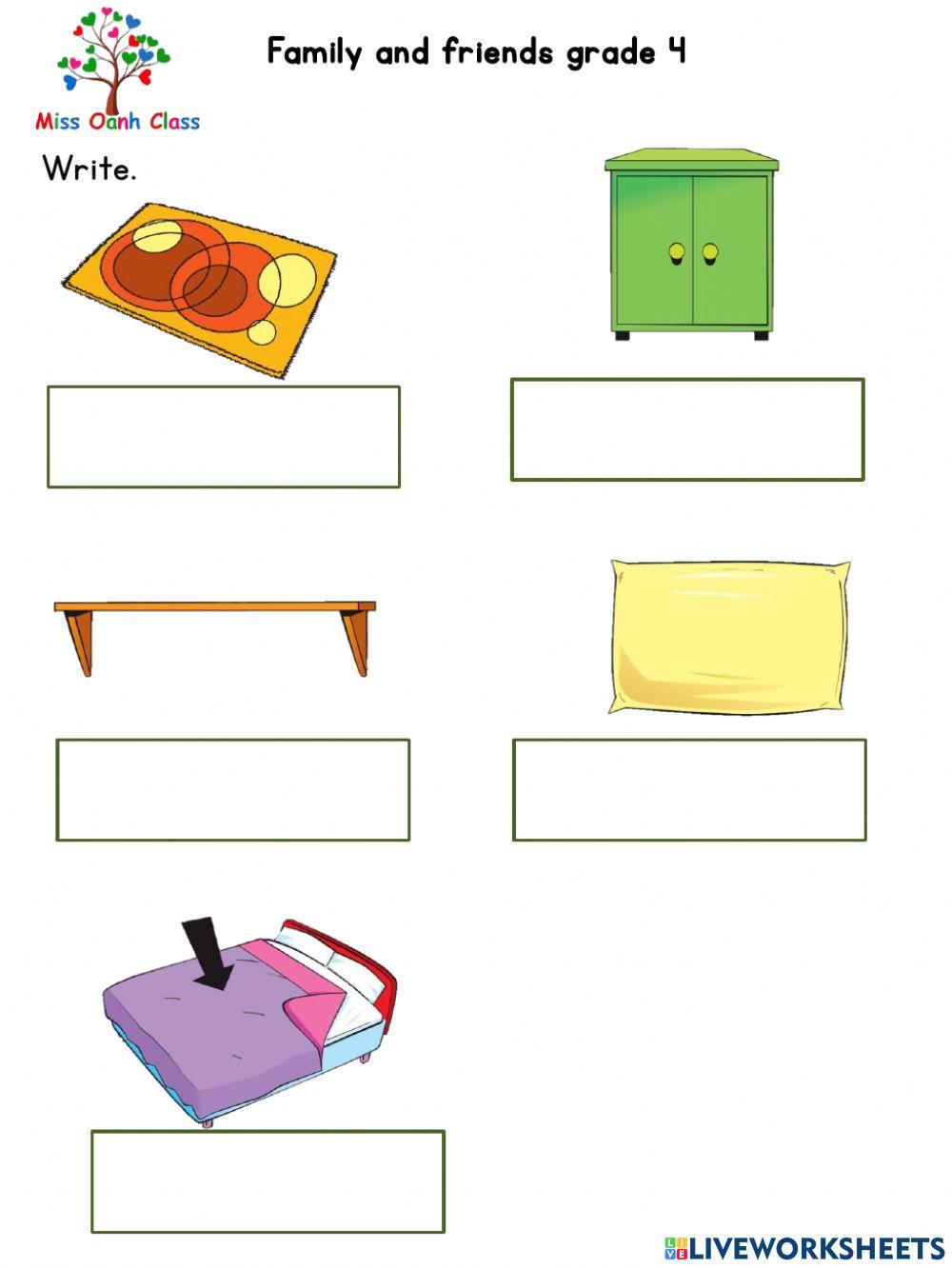 Family and friends grade 4 Worksheet Unit 1 2 3
