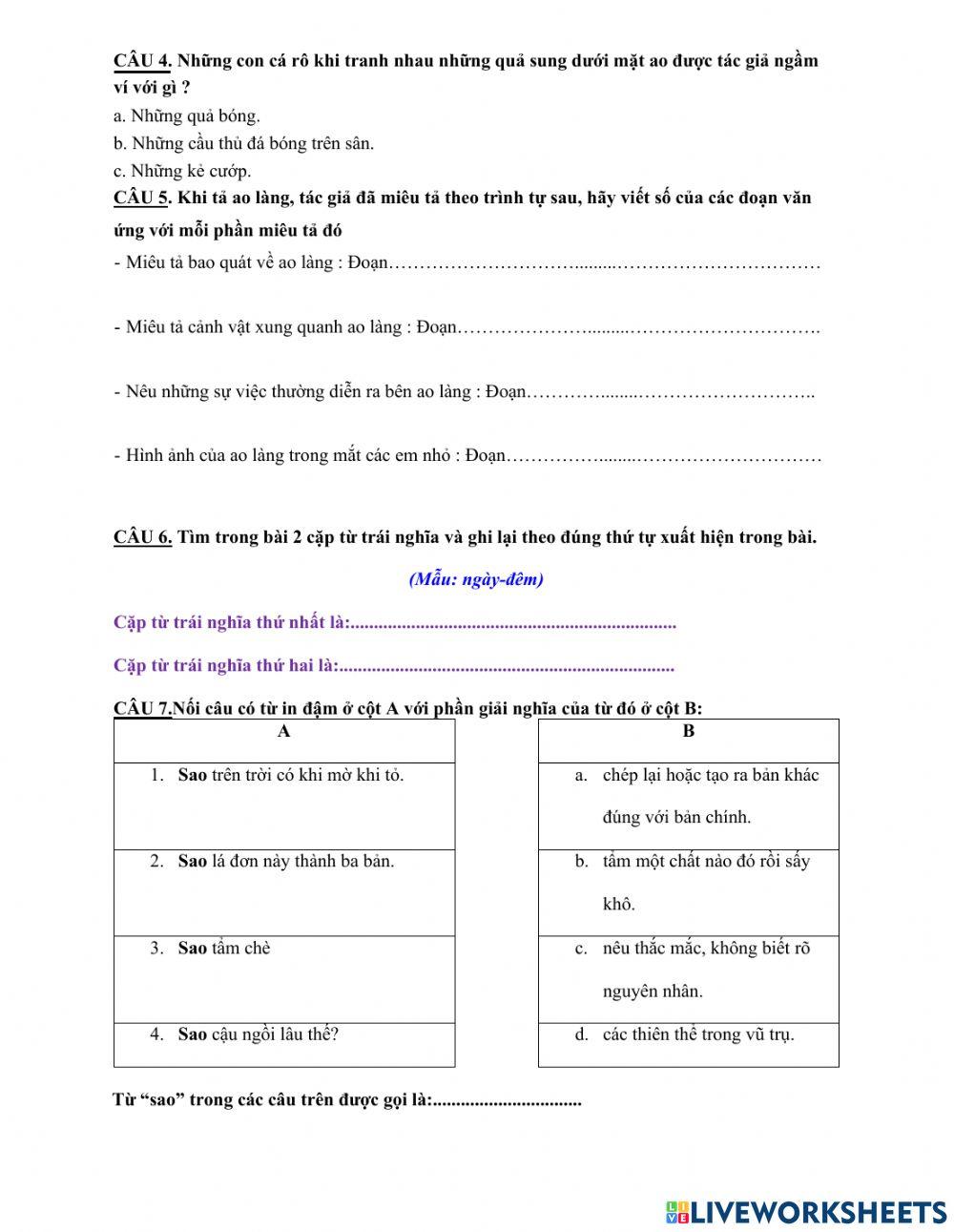 BTCT Tuần 5-Lớp 5