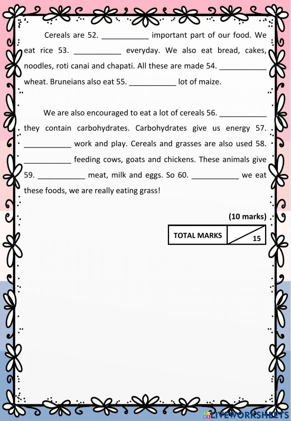 Conjunction - Cloze Passage 3 (6A)