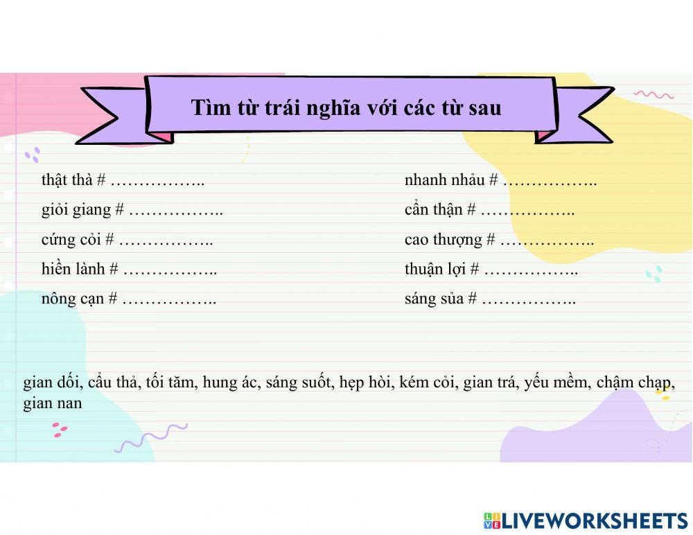 LTVC 5 - Tu trai nghia