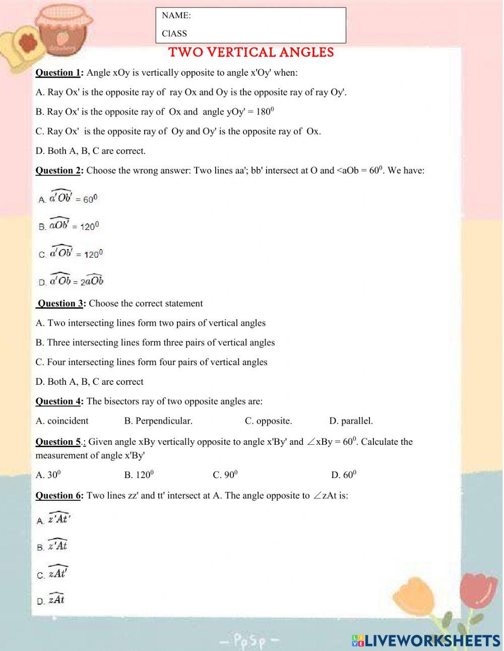 Btvn 7b2- hai góc đối đỉnh