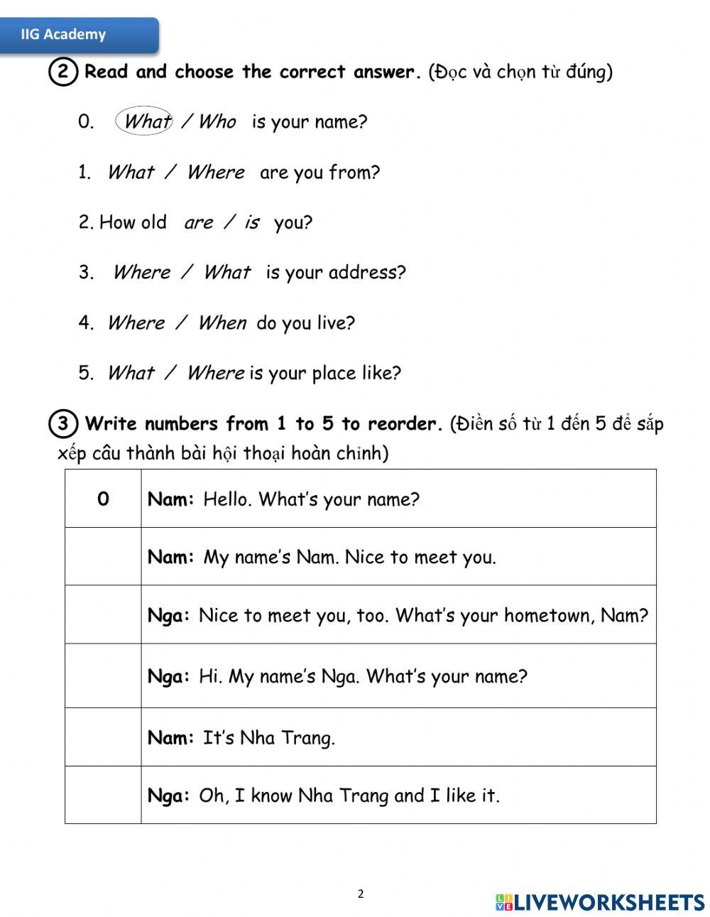 IIG-Grade 5-Worksheet 1