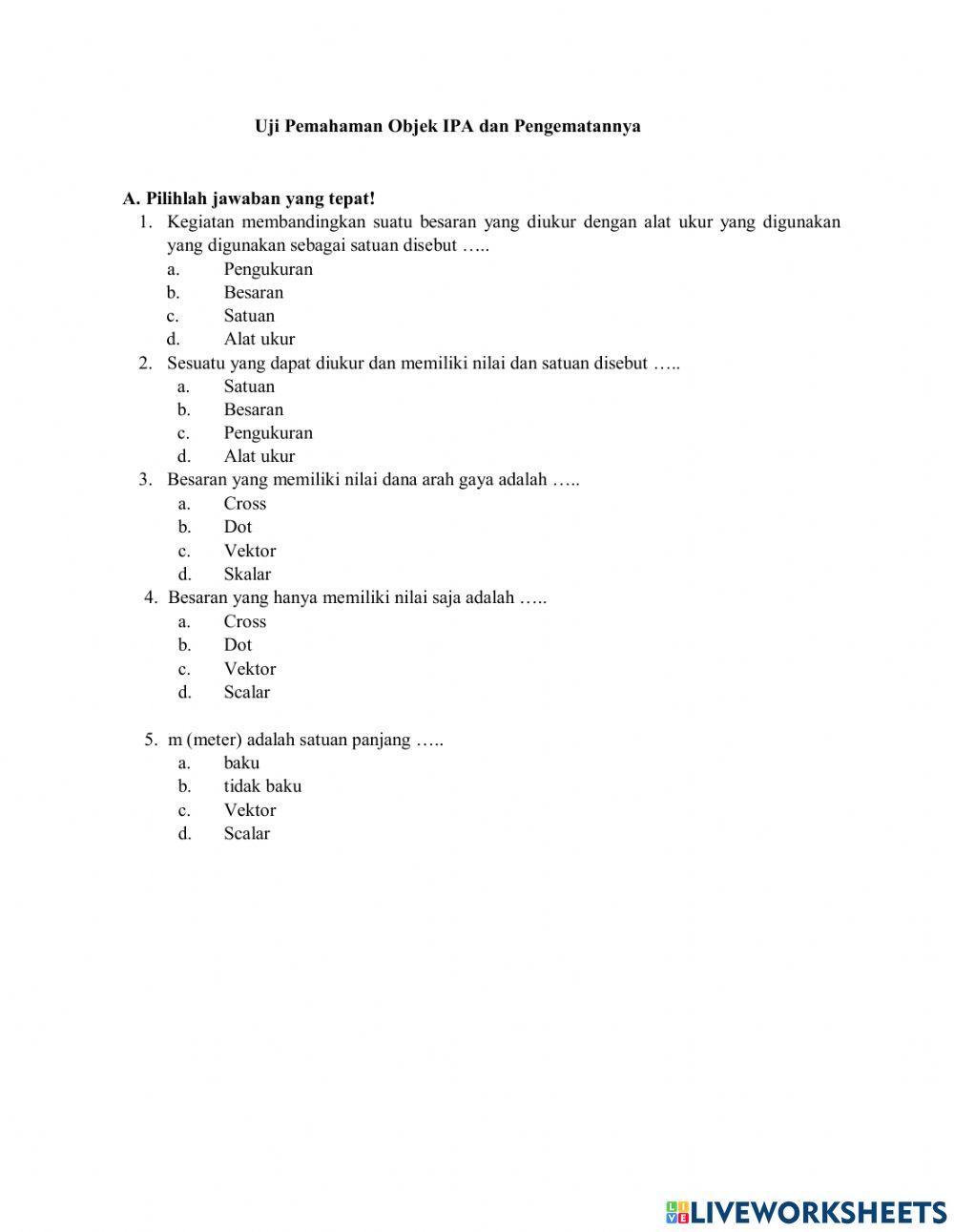 Objek IPA dan Pengamatannya