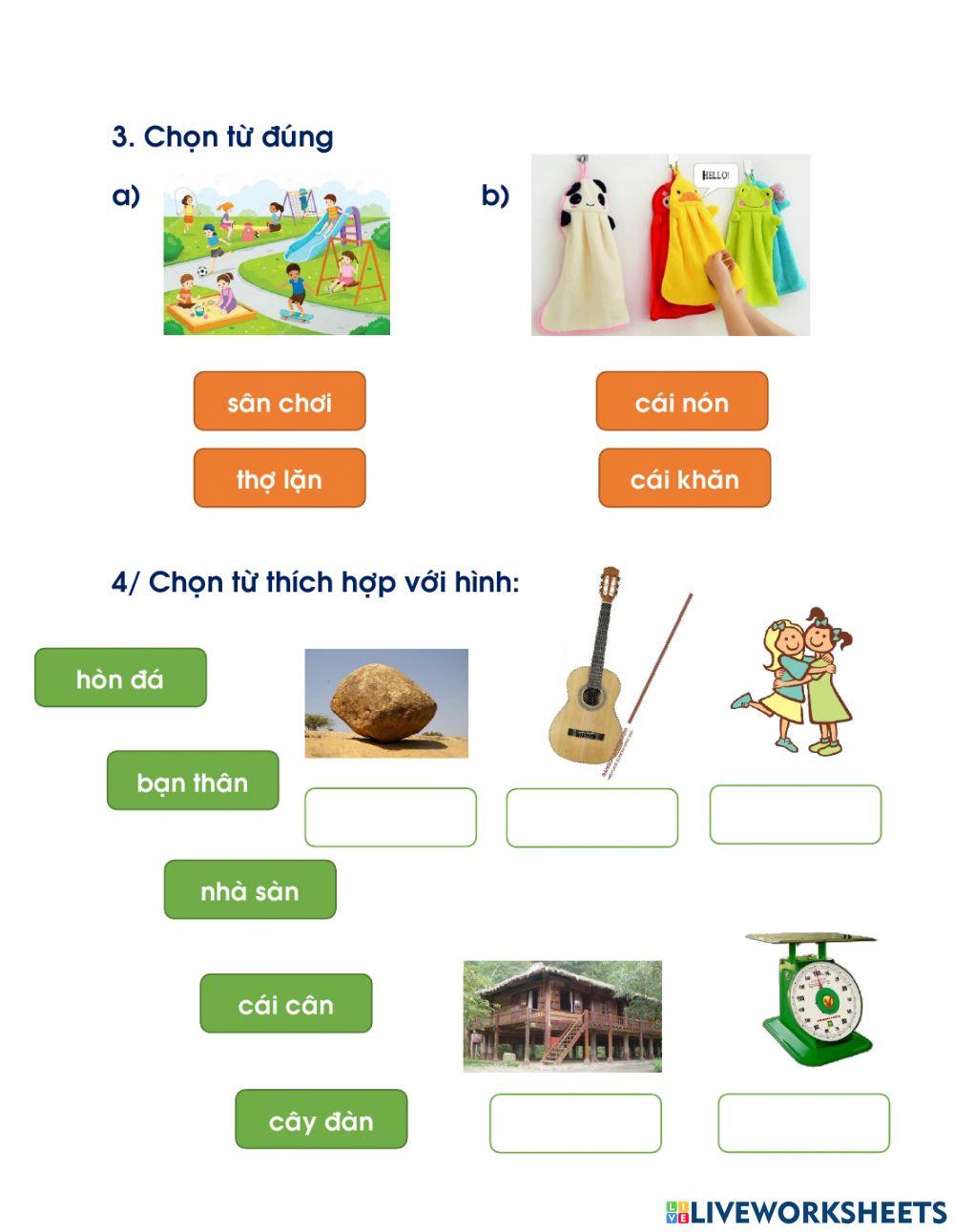 Ôn tập: on an ăn ân