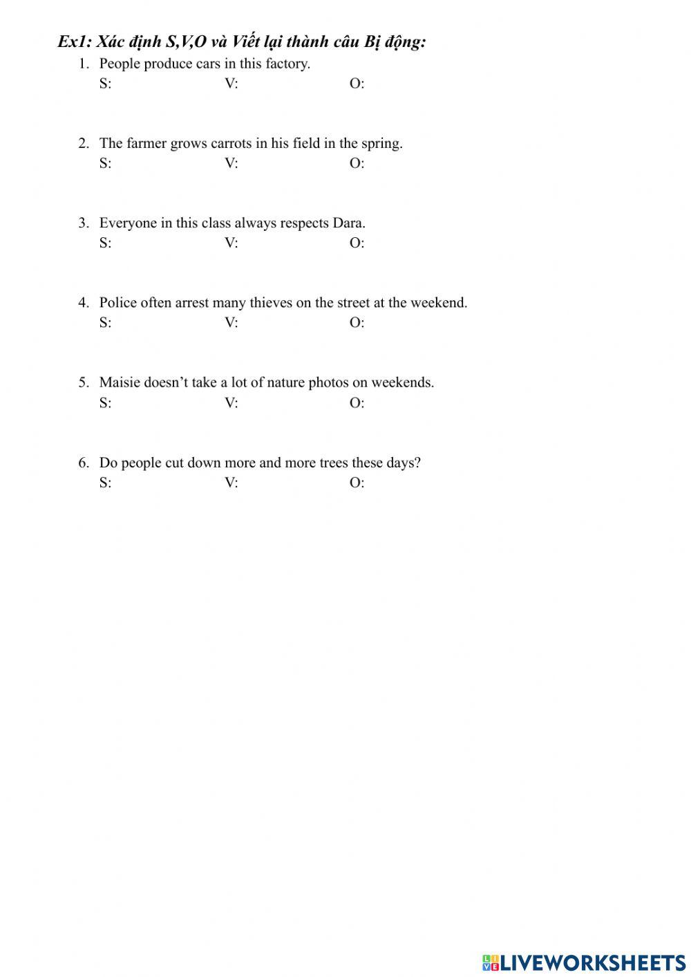Passive voice Simple present (6)