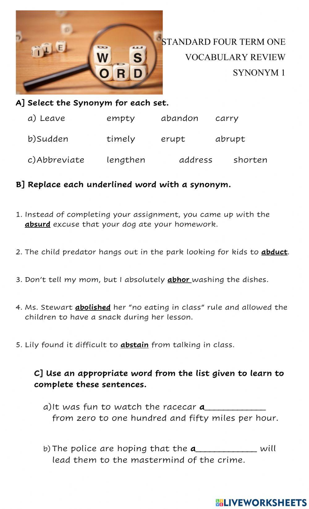 synonym-review-worksheet-live-worksheets