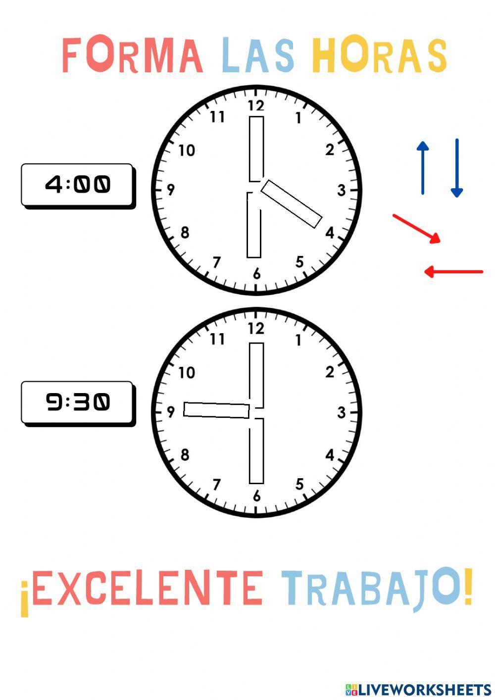 El reloj: hora en punto y media hora El reloj: hora en punto y media hora