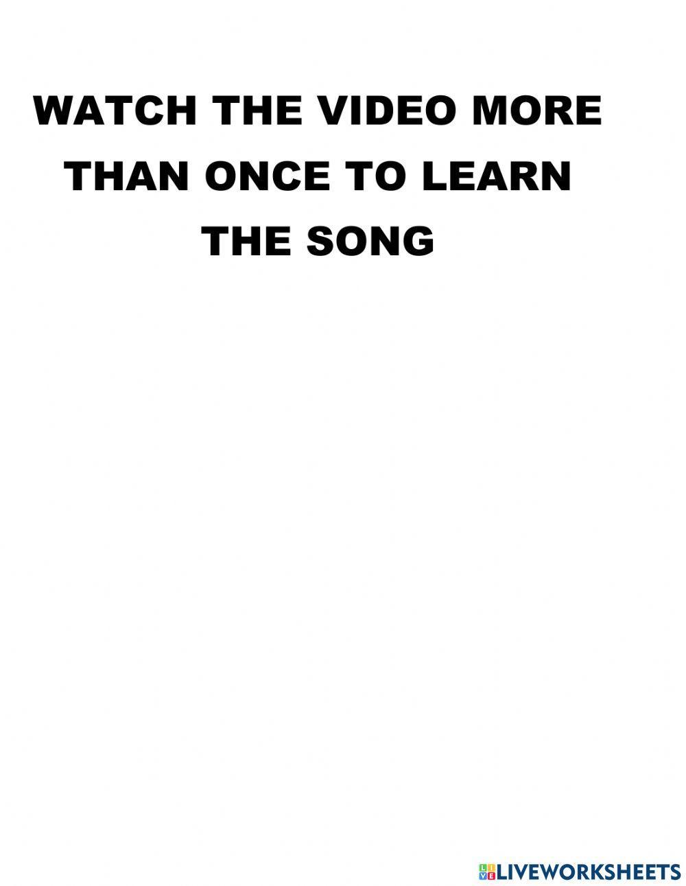 The big number song worksheet live worksheets