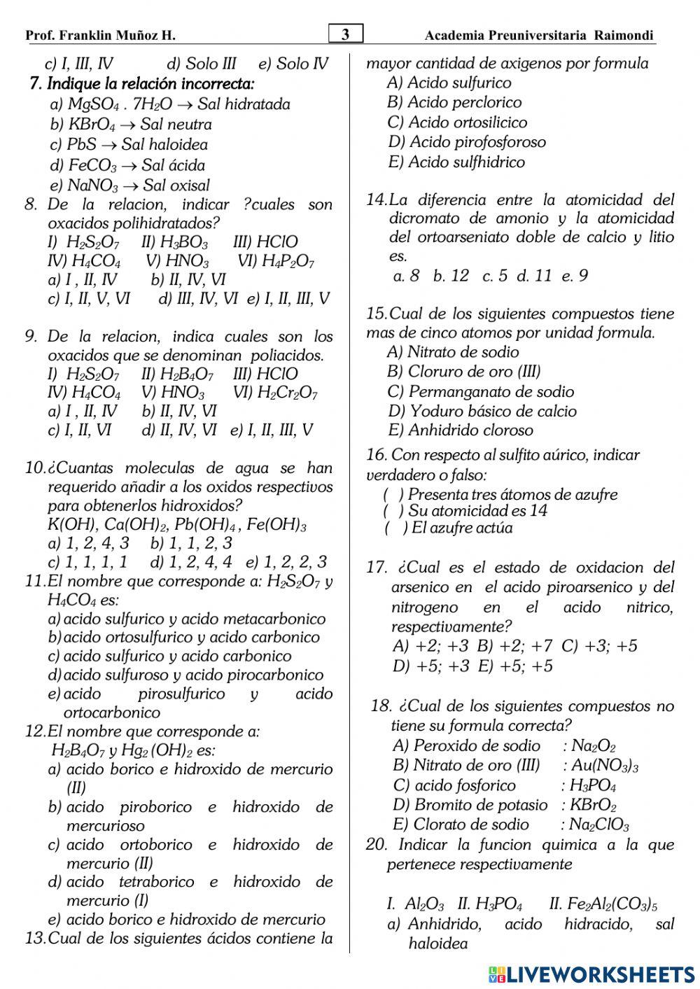 Nomenclatura inorganica
