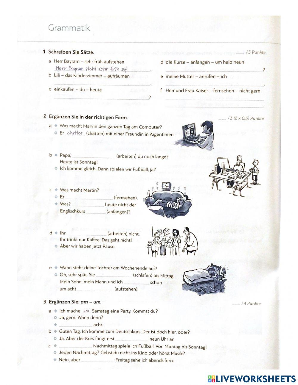 Extra Übungen zu Lektion 5