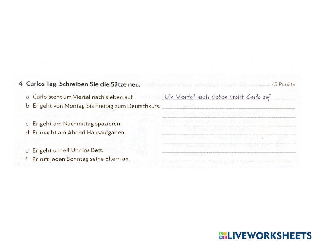 Extra Übungen zu Lektion 5