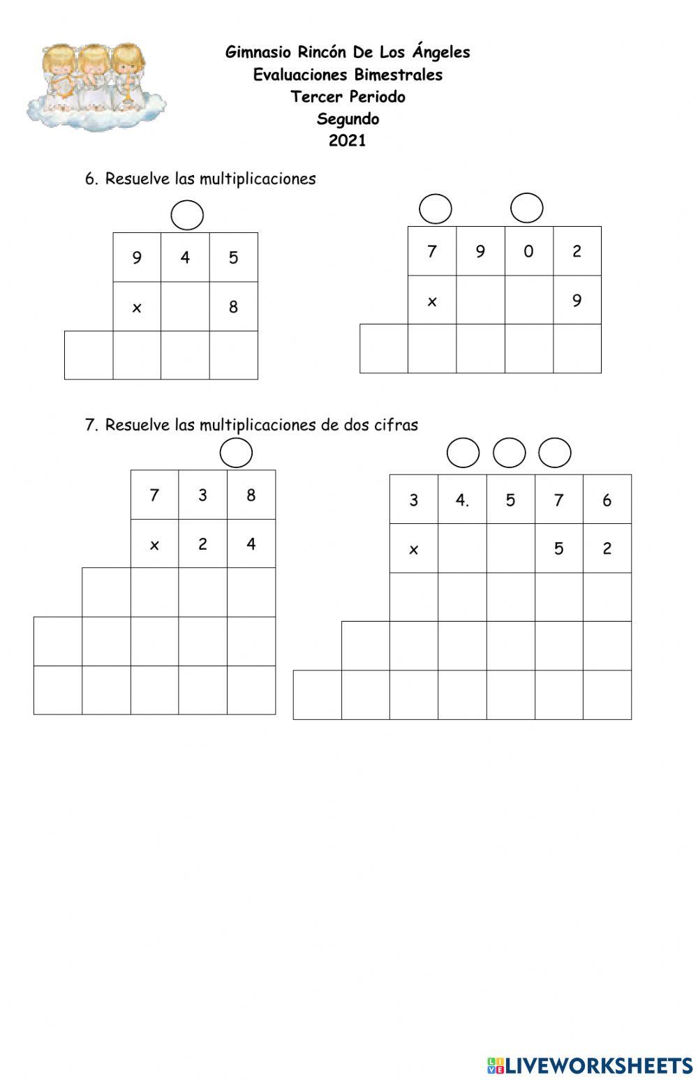 Matematicas evaluacion