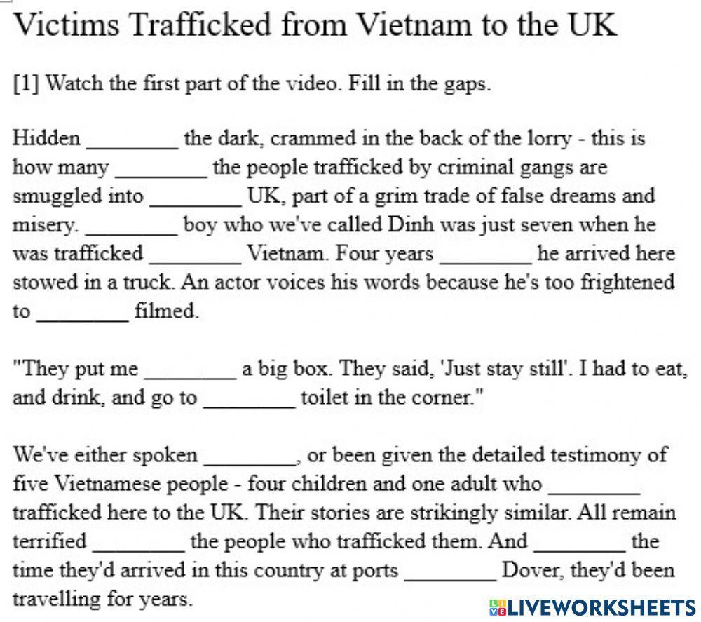 Victims Trafficked from Vietnam to the UK