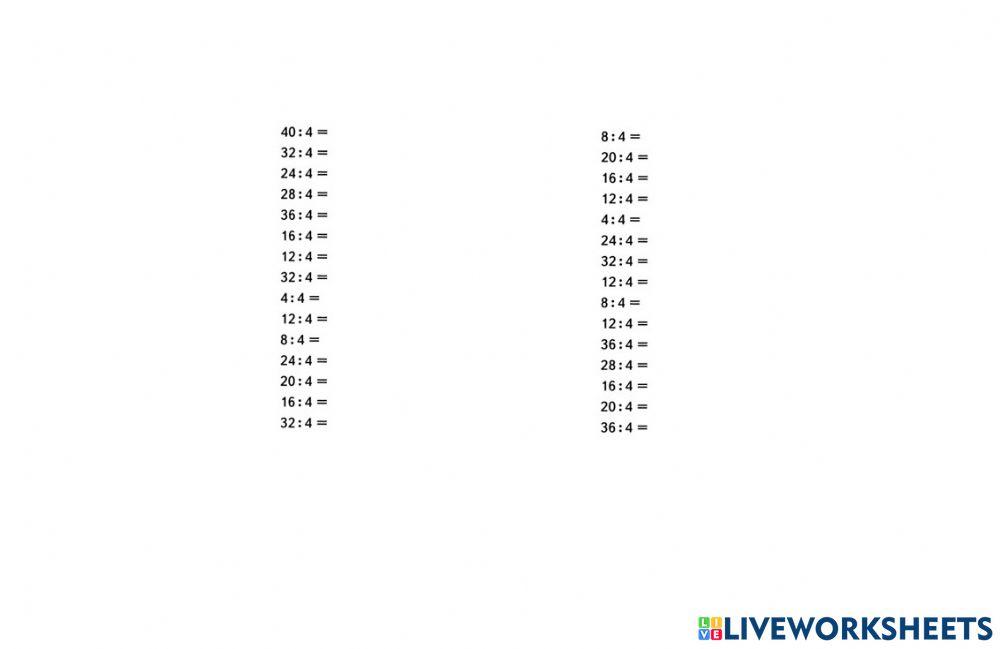 Деление на 4