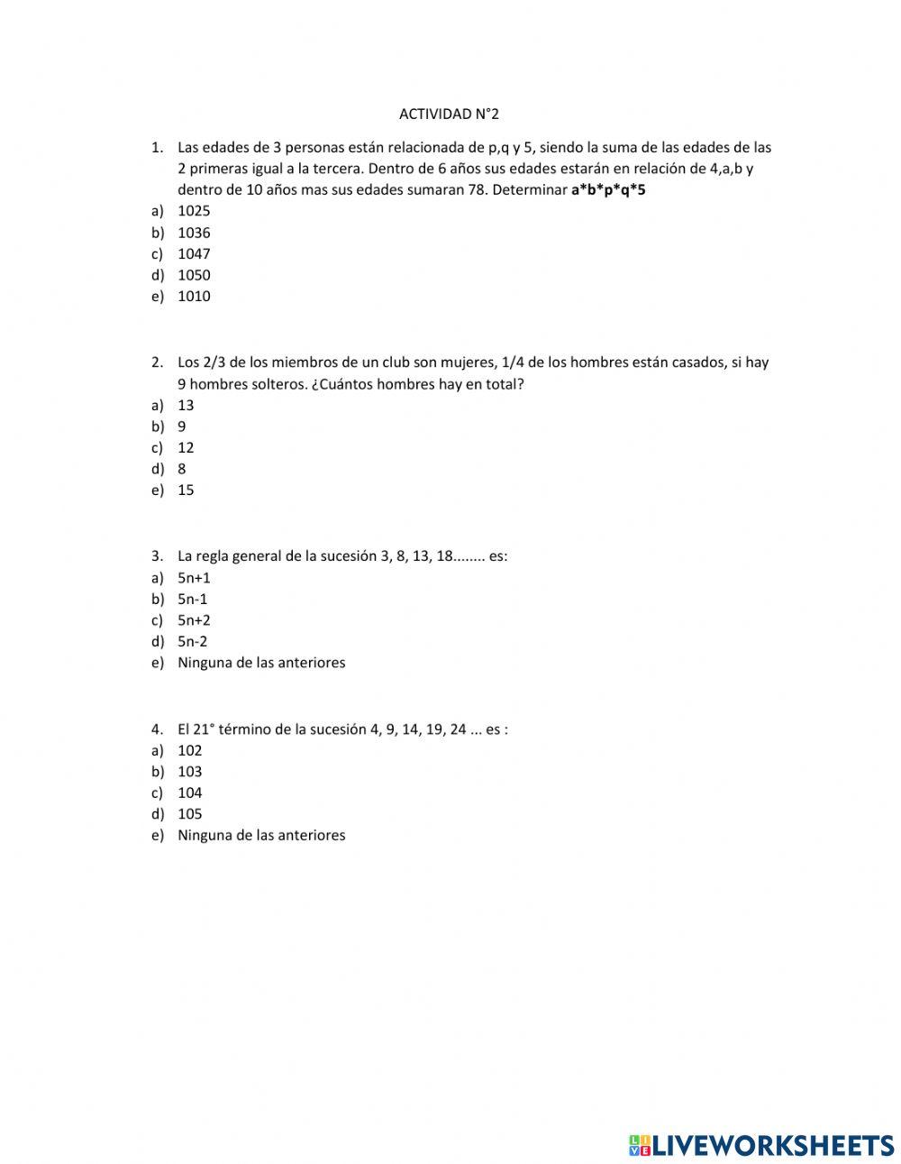 Problemas matematico