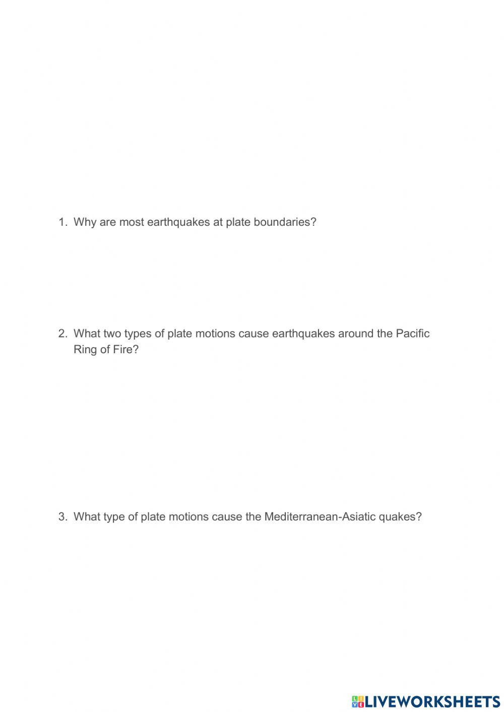 6.7 Earthquake Zones