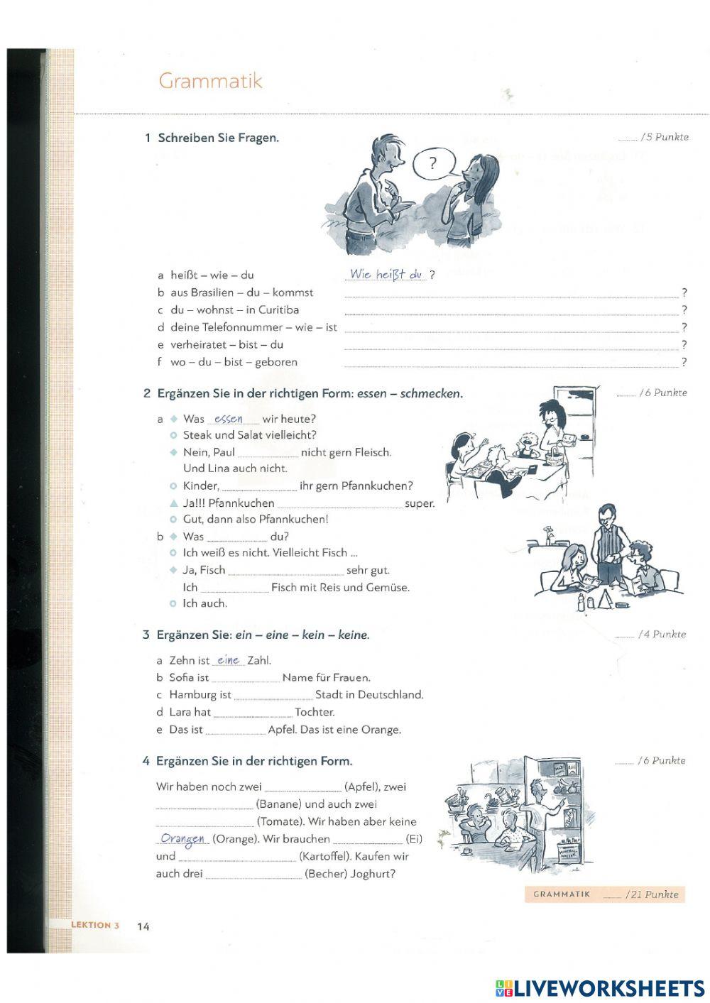 Extra Übungen Lektion 3