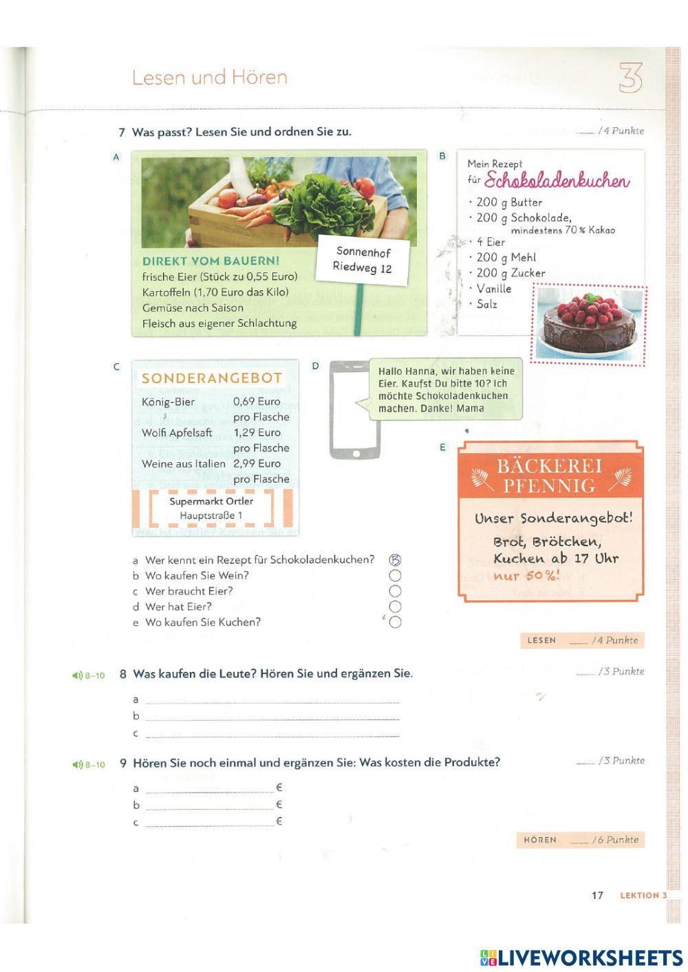 Extra Übungen Lektion 3