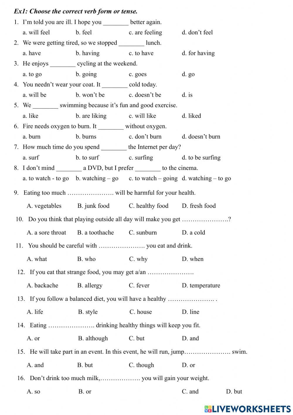 Tieng Anh 7 - Unit 1,2 multiple-choice