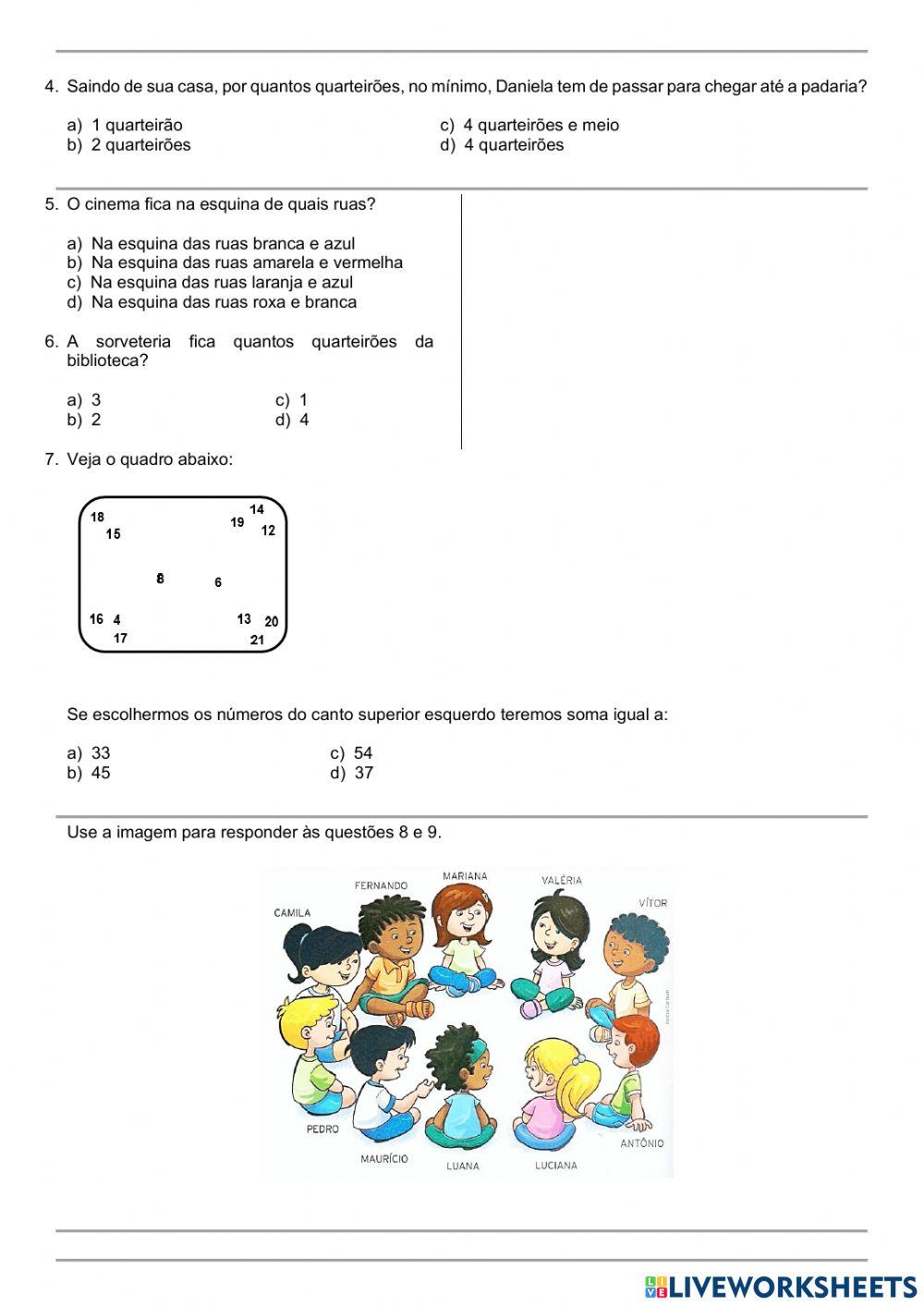 Simulado de Matemática