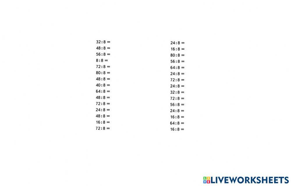 Деление на 8