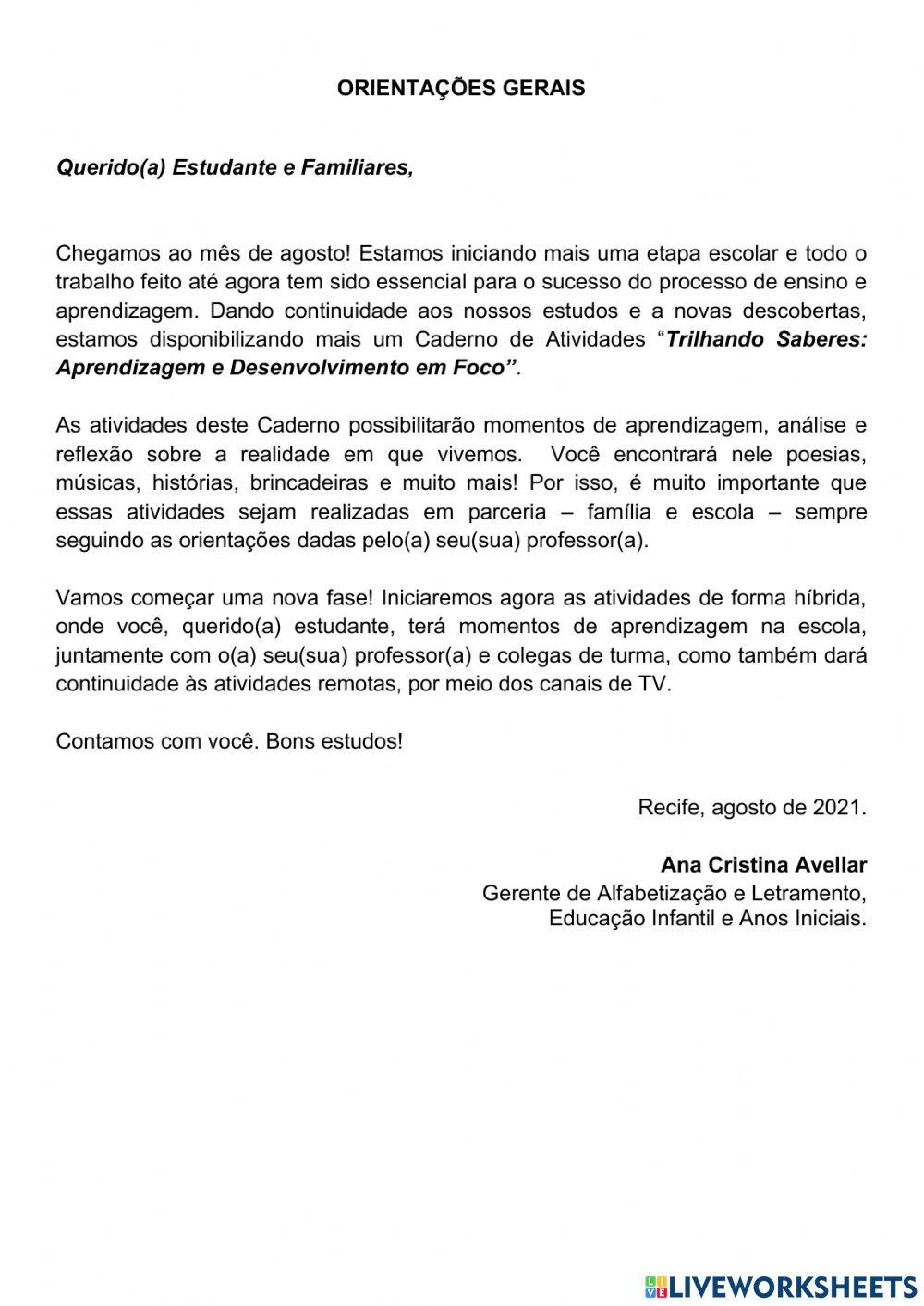 Exercício interdisciplinar