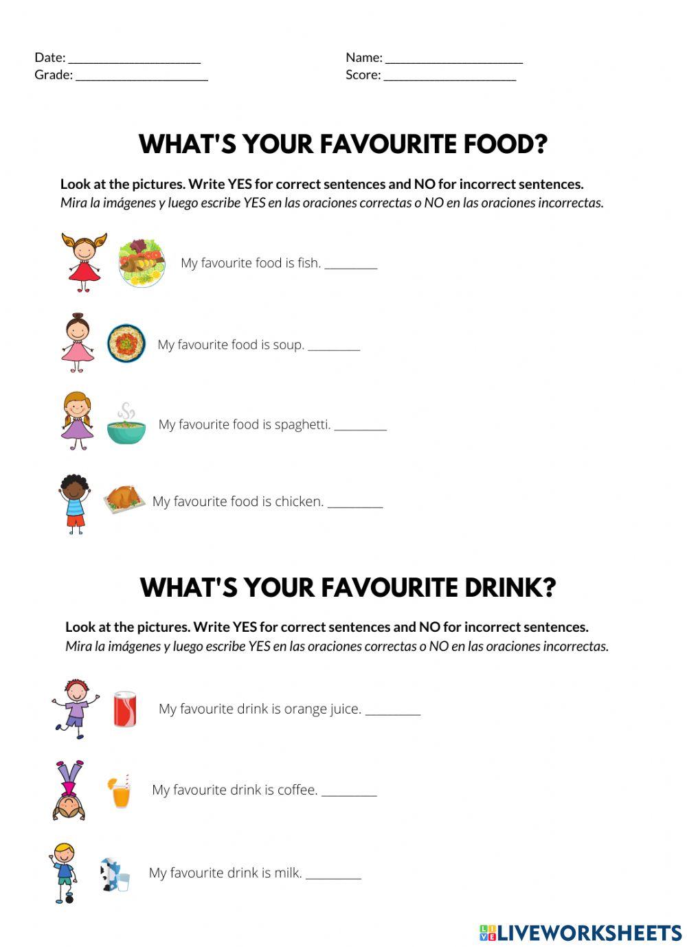 Favourite food and drink