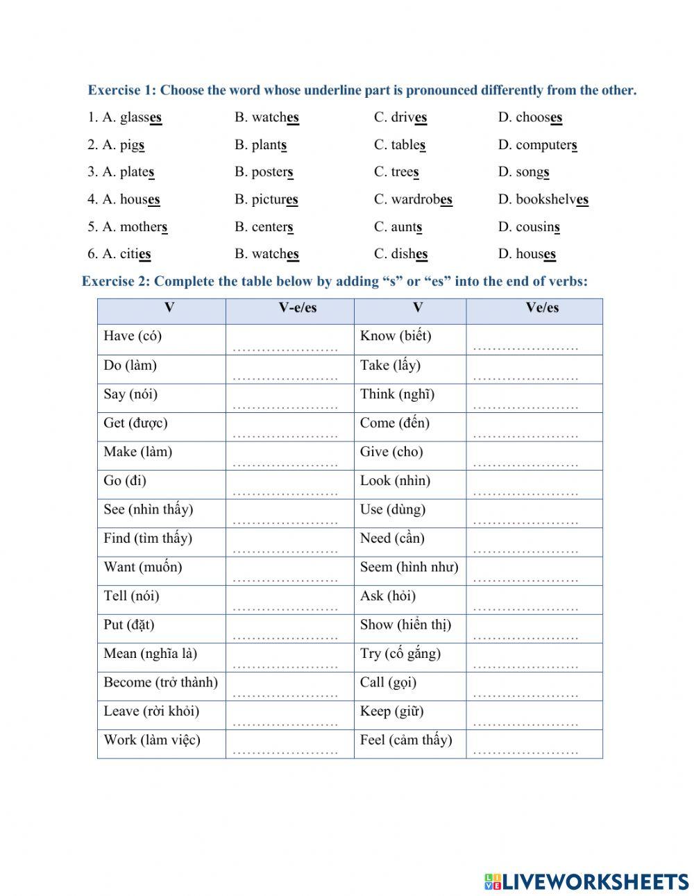 Unit 2 ls 2 1379413 | quynhhoagvn | Live Worksheets