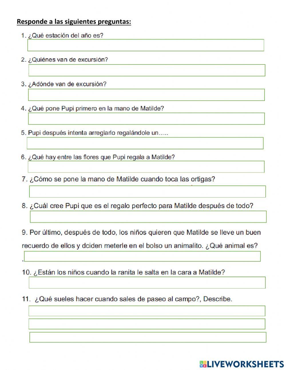 Comprension de lectura