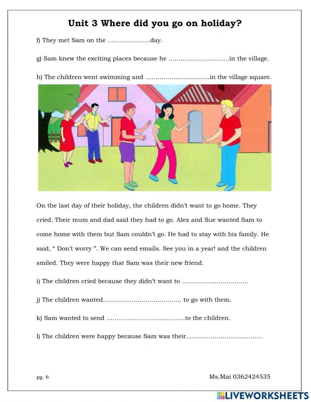 Unit 3 where did you go last summer