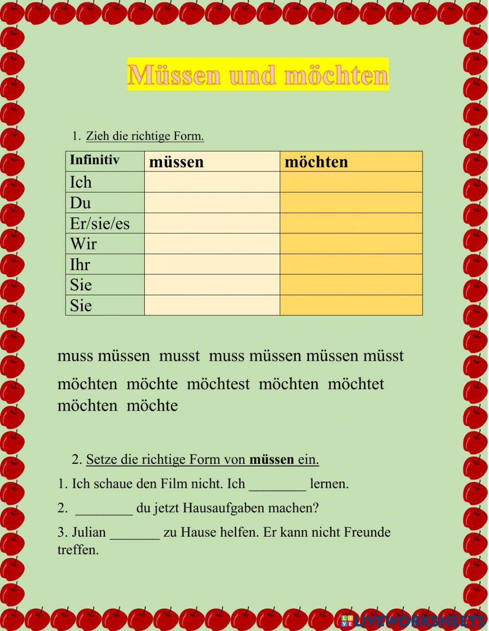 Müssen und möchten
