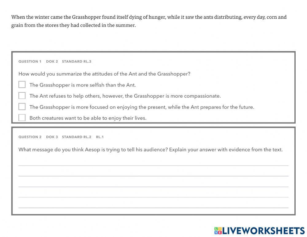 The ant and the grasshopper