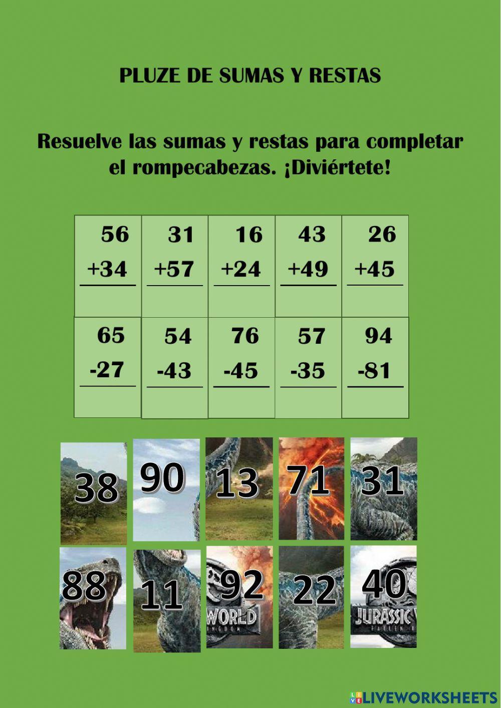 Sumas y restas repaso