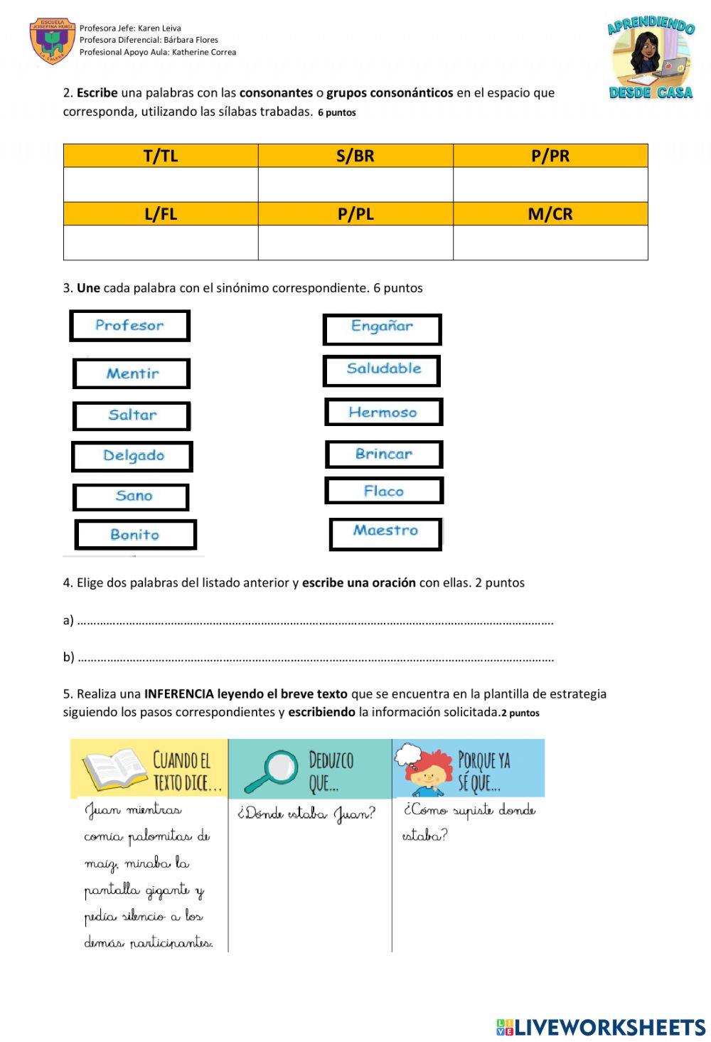 Evaluación Síntesis Lenguaje y Comunicación 10.09.21
