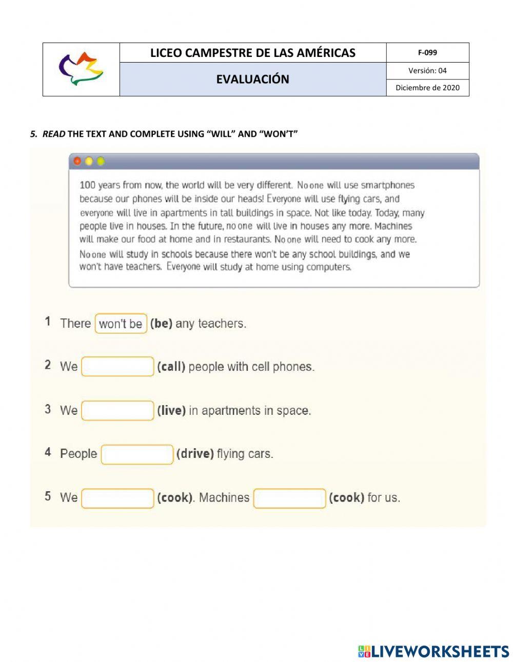 EVALUACION QUINTO 3 PERIODO SEGUNDO CORTE