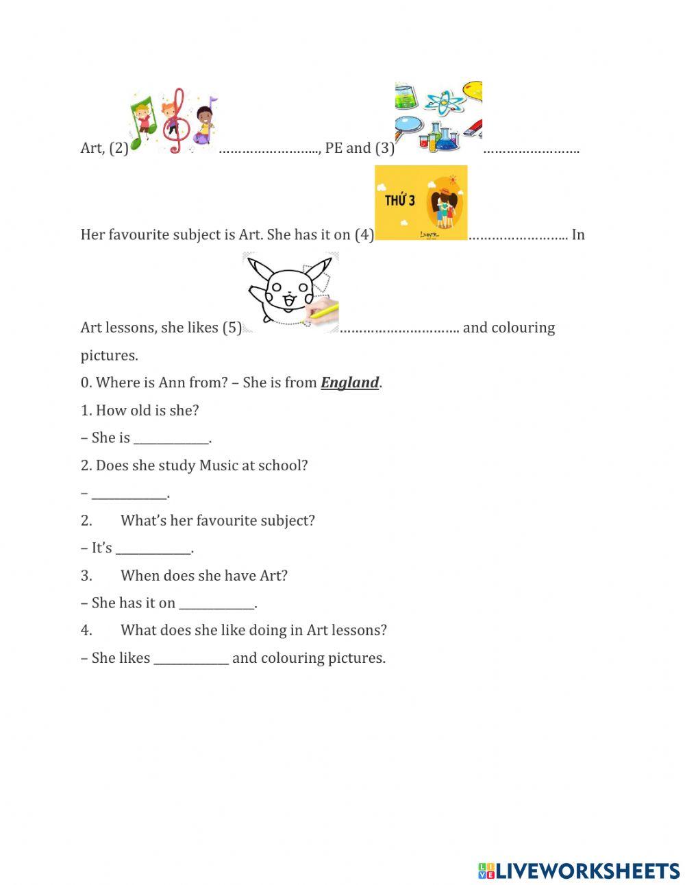 What subjects do you have today?