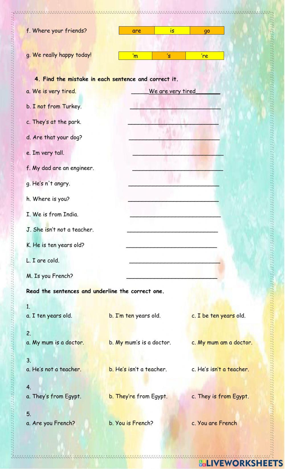 To BE and Personal Pronoun