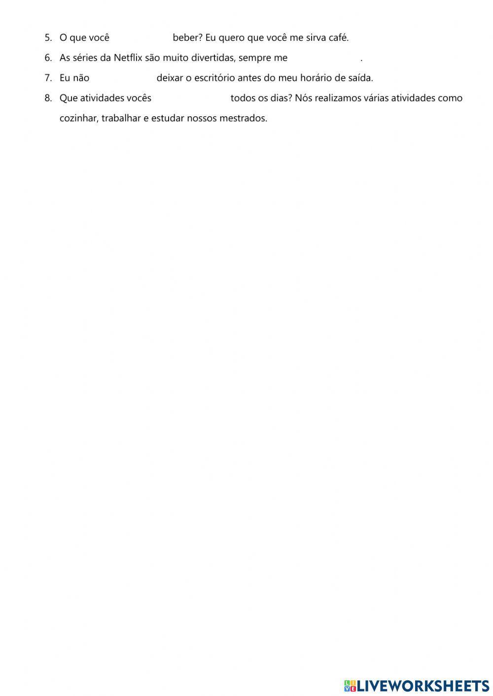 Presente Simples do Indicativo