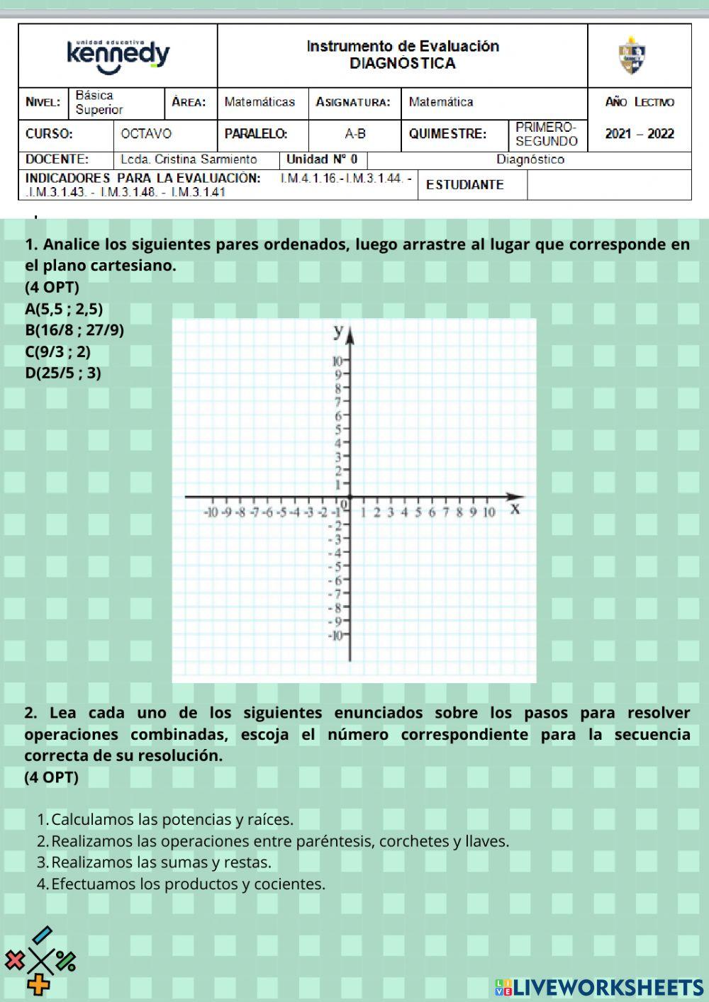 Prueba Diagnóstico 8vo