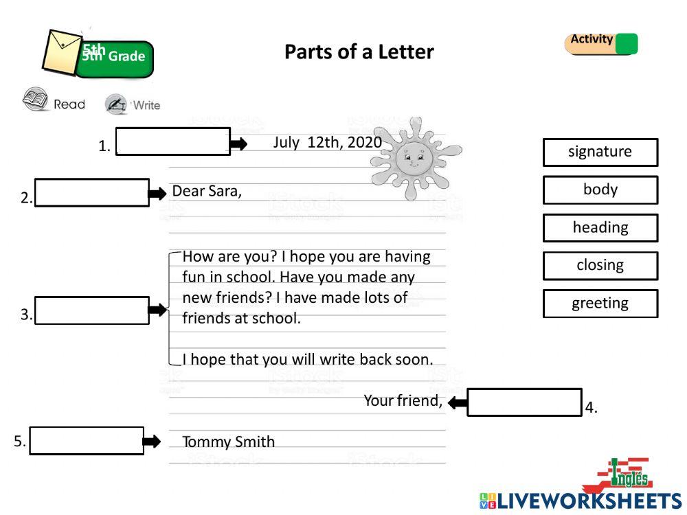 Parts of a letter review