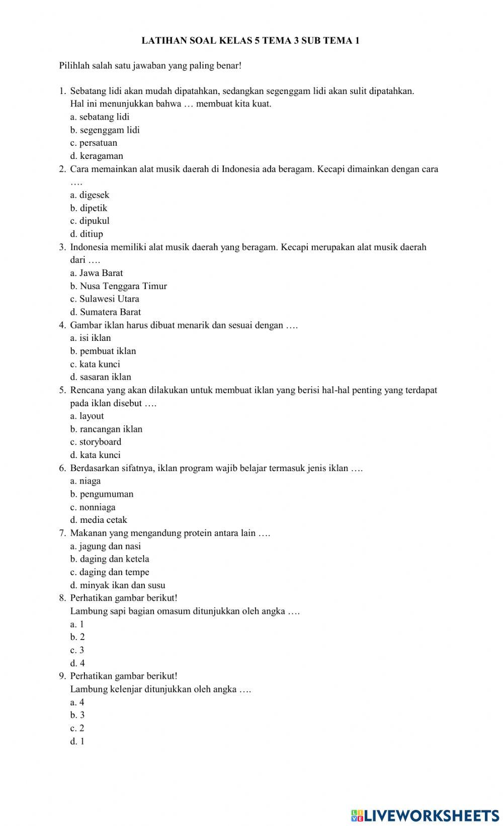 LKPD KELAS 5 Tema 3  Sub Tema 1 PB 5 DAN 6